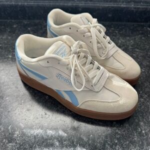 Reebok Women's Forte Lounger Double Up Vintage Chalk and Light Blue Gum Sole 8.5